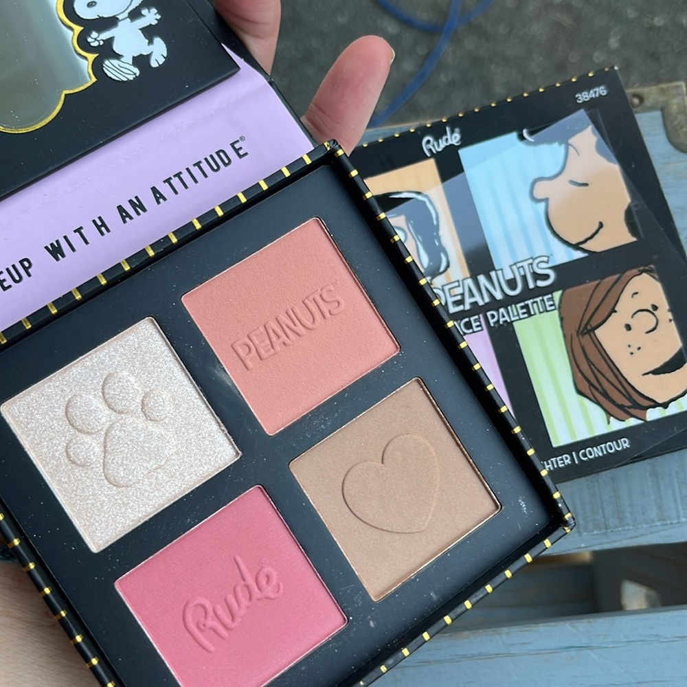 RUDE Peanuts Face Palette - Blush Bronze and Highlighter
